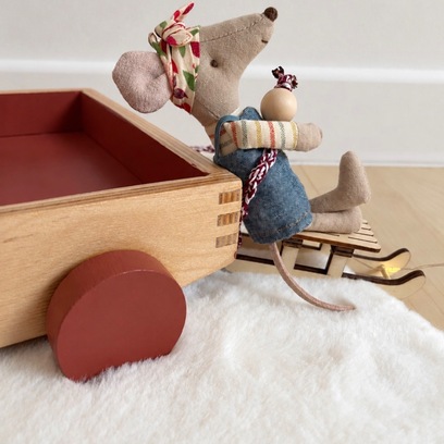 Vente avec paiement en ligne: Chariot jouets enfant à tirer brique provençale